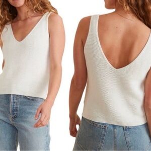 MARINE LAYER NWT Finley Sweater Tank In White 100% Cotton Size S